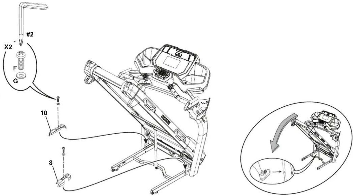 BOWFLEX BXT6 - Connectez les câbles et arrimez les caches/boîtiers de la jonction inférieure à la console - 3