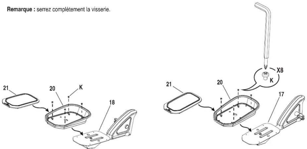 BOWFLEX LateralX LX3i - Arrimez les caches de pédale et les patins aux pédaliers/bras de pédale - 1