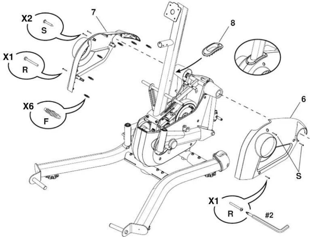 BOWFLEX LateralX LX3i - Arrimez les caches et le joint du tube au châssis - 2