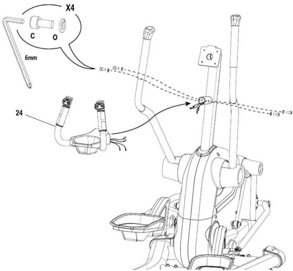 BOWFLEX LateralX LX3i - Installez la poignée statique sur le tube de la console - 1
