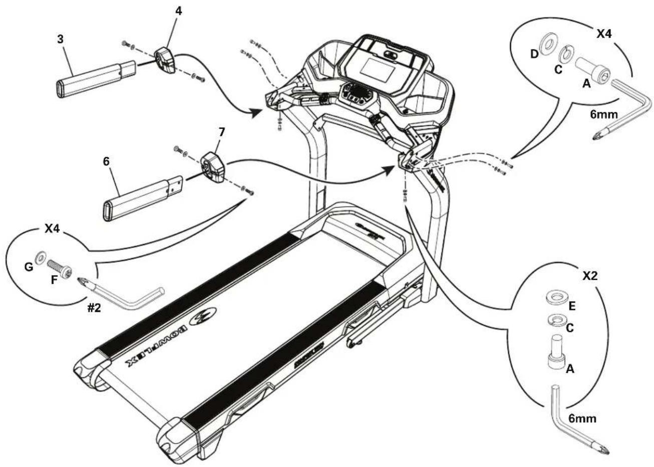 BOWFLEX BXT028 - Connectez les câbles et arrimez les caches/boîtiers de la jonction inférieure à la console - 4