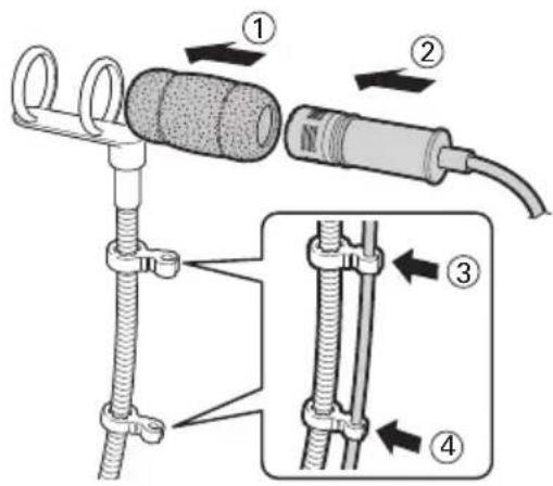 AUDIO TECHNICA ATM350UcW - Mounting the microphone - 1