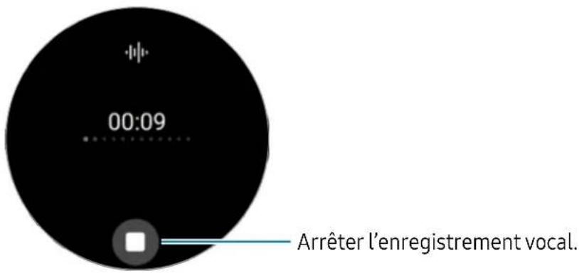 00:09 Arrêter l'enregistrement vocal.