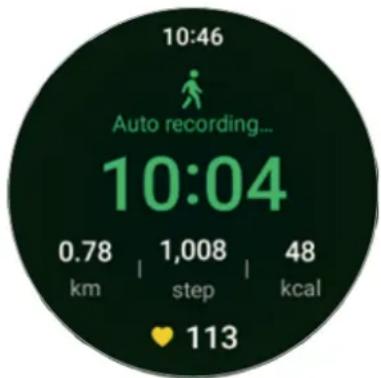 10:46 Auto recording... 10:04 0.78 | 1,008 | 48 km step kcal ♥ 113
