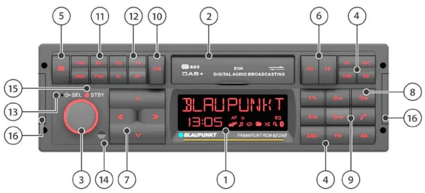 BLAUPUNKT Frankfurt RCM 82 DAB - Bedienelemente- Autoradio - 1
