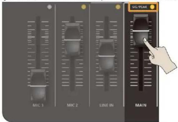 MIC 1 MIC 2 LINE IN MAIN SIG/PEAK