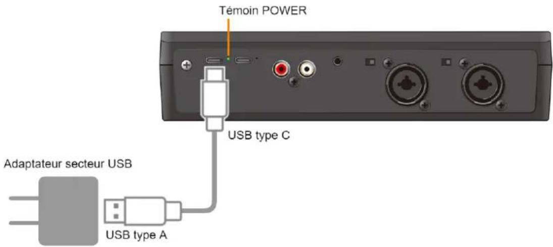 Témoin POWER USB type C Adaptateur secteur USB USB type A