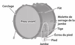 Cerclage Peau avant Fût Molette de serrage de la jambe Tige Écrou du pied Pied Jambe