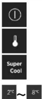 ① Super Cool 2°C ~ 8°C