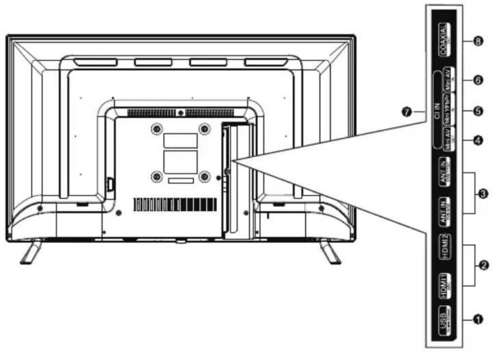 AYA A32HD0320B - Connexions des ports du téléviseur - 1