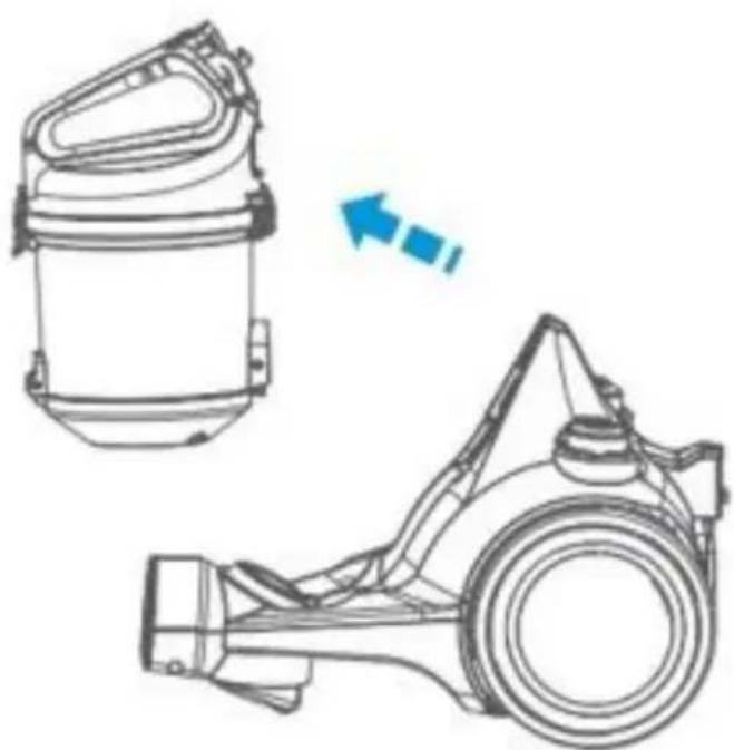 THOMSON THVC212R - Nettoyer le filtre à l'intérieur du bac à poussière - 2