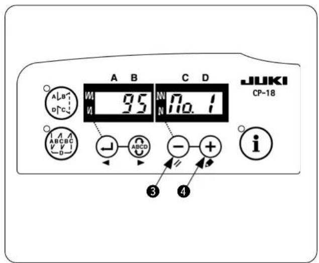A B C D JUKI CP-18 A LB* D↑C↓ W 95 N 70.1 N I A A ABCBC V V I D- ← ABCD - + i 3 4