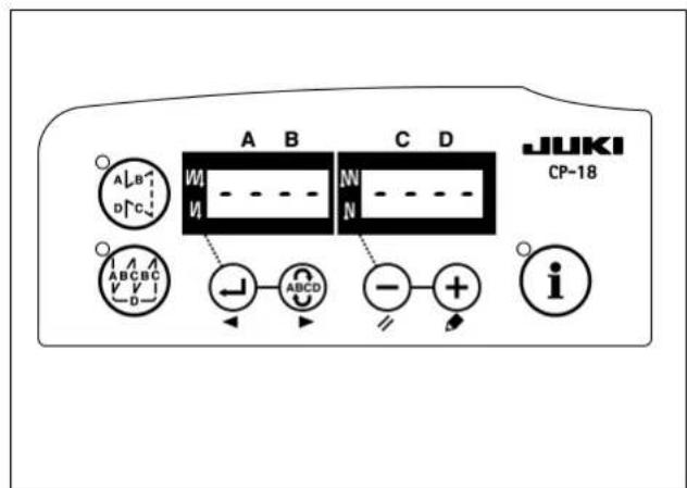 A B C D JUKI CP-18 A B M N N ABCBC V V D ← ABCD - + i