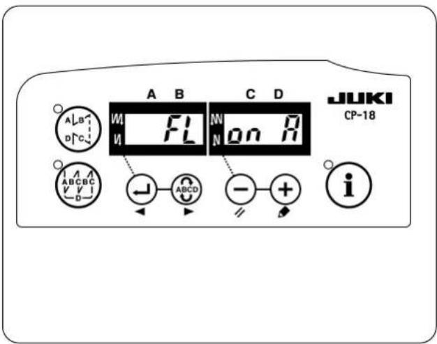 A B C D JUKI CP-18 A B C D W FL N on R A B C D A B C V V D ← ABCD - + i