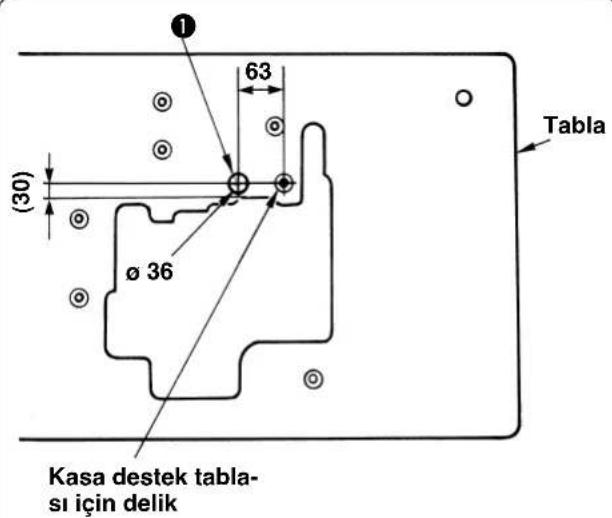 ① 63 (30) Ø 36 Tabla Kasa destek tabla- sı için delik