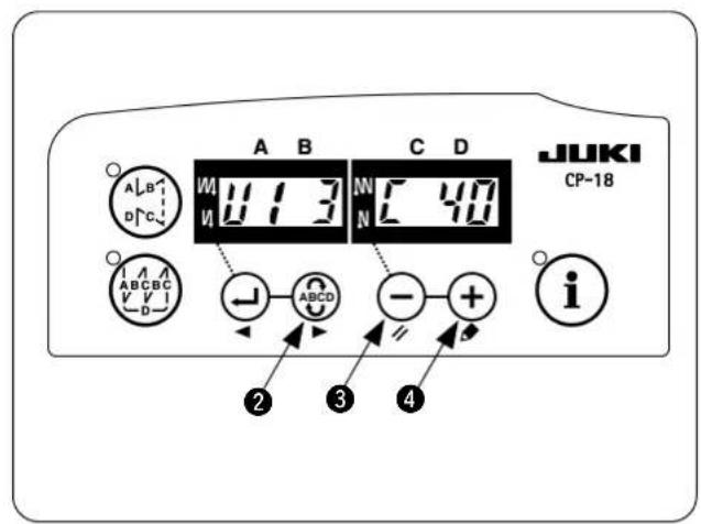 A B C D JUKI CP-18 W 11 3 N 40 V 1 ABCDC ABCD - + i ② ③ ④