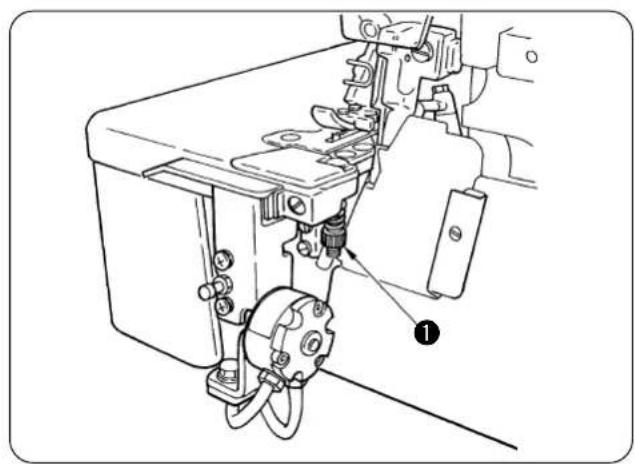 JUKI PS700 - Adjusting the pressure of the chain-off thread presser spring - 1