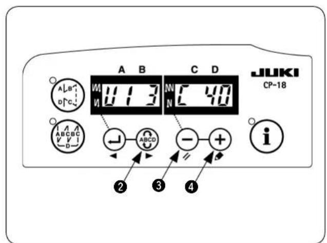 A B C D JUKI CP-18 A B D C W 1 3 N 40 N ABCDC ABCDC - + i ② ③ ④