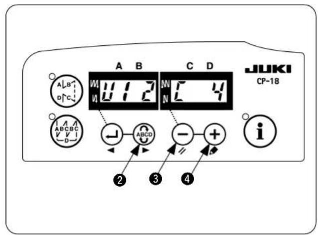 A B C D JUKI CP-18 A L B D C W 1 2 W 1 2 N F 4 N L ABCDC ABCDC - + i ② ③ ④