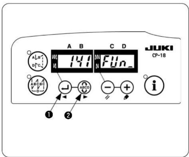 A B C D JUKI CP-18 W 141 N Fun. A ABC D ABCD - + i ① ②