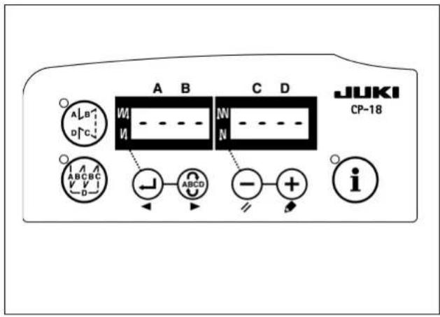 A B C D JUKI CP-18 A B o f c W W N N A ABCD V V I D- ← ABCD ← +