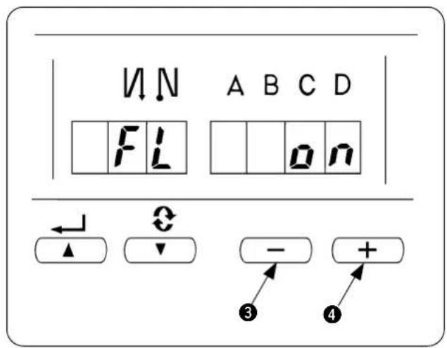 V↓N A B C D FL on ← ↑ ↻ - + ③ ④