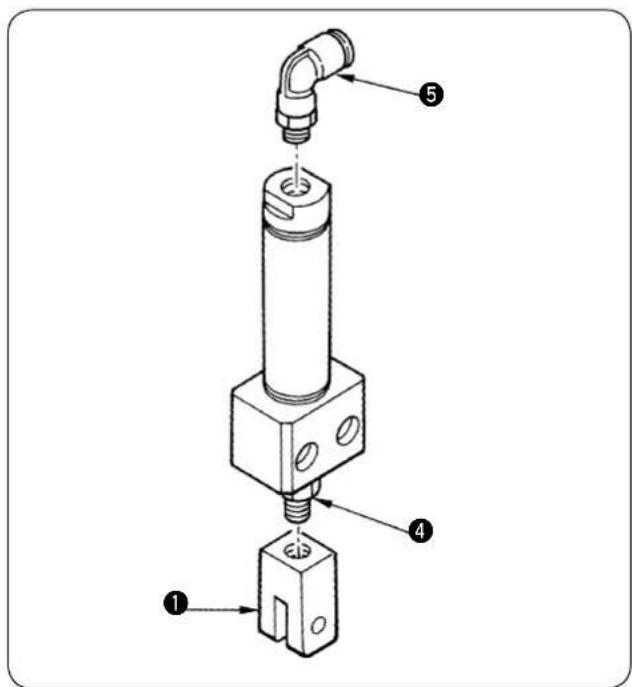 Technical diagram of a mechanical component with numbered parts labeled 1 to 5