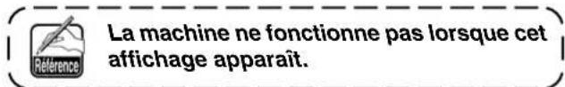 La machine ne fonctionne pas lorsque cet affichage apparaît.