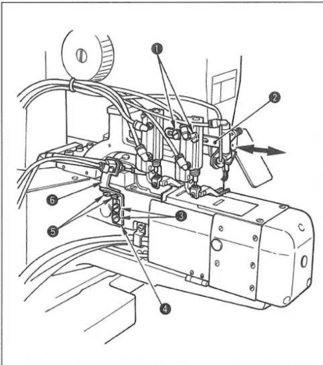 JUKI MOL254 - Changing the presser foot / Verstellen des Drückerfußes / Remplacement du pied presseur / Cambio del prensatelas / Modifica del piedino premistoffa - 4