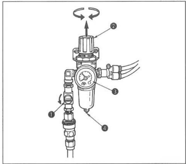 JUKI MOL254 - Air adjustment / Einstellung des Luftdrucks / Réglage de la pression d'air / Regulación del aire / Regolazione dell'aria - 1