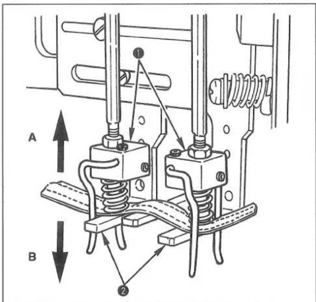 JUKI MOL254 - Belt loop retaining release function   Gürtelschlaufenarretierungs-Freigabefunktion   Fonction de libération de retenue de passant de centurre   Función liberadora de retencion de presilla de cinturón   Funzione di rilascio del mantenimento del passante - 1