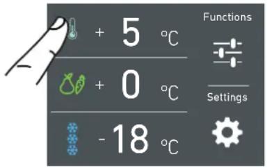 KITCHENAID KCVCX 20901L - Ändern der Temperatures in den Fächern - 1