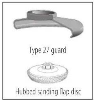 Type 27 guard Hubbed sanding flap disc