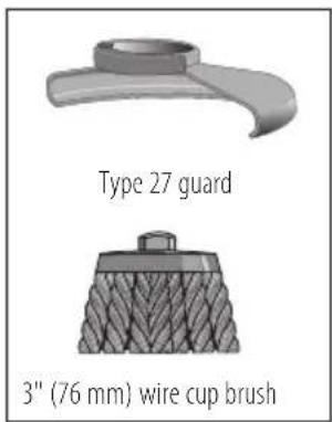 Type 27 guard 3" (76 mm) wire cup brush