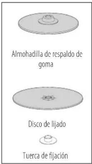 Almohadilla de respaldo de goma Disco de lijado Tuerca de fijación