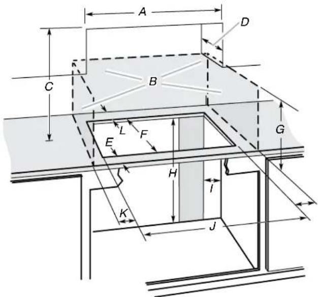 KITCHENAID KIKITKCES550HSS - Dimensions du placard - 1