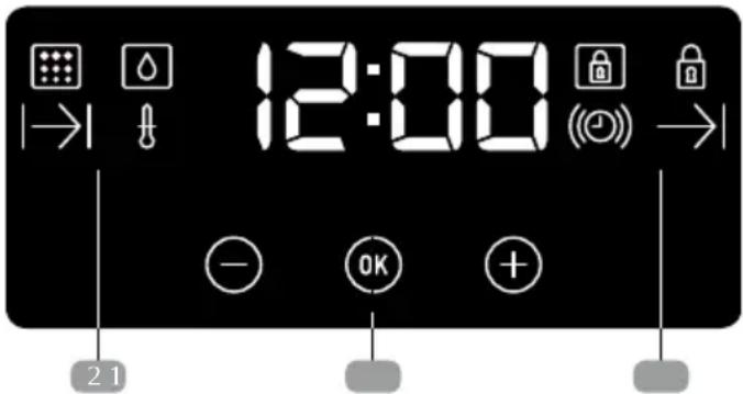 TEKA HSB 724 G - Beschrijving van de elektronische klok - 1