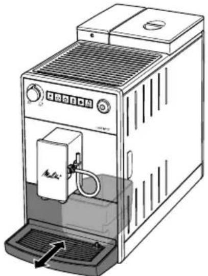 MELITTA Latticia OT - Vaciar la bandeja de goteo y el recipiente para posos de café - 1