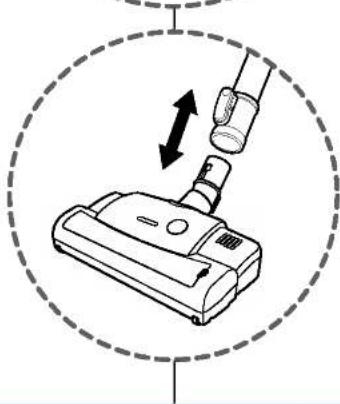 LG VKC402CTUQ - Mode d'emploi Utilisation du tube coude et nettoyage du suceur à grands tapis - 2