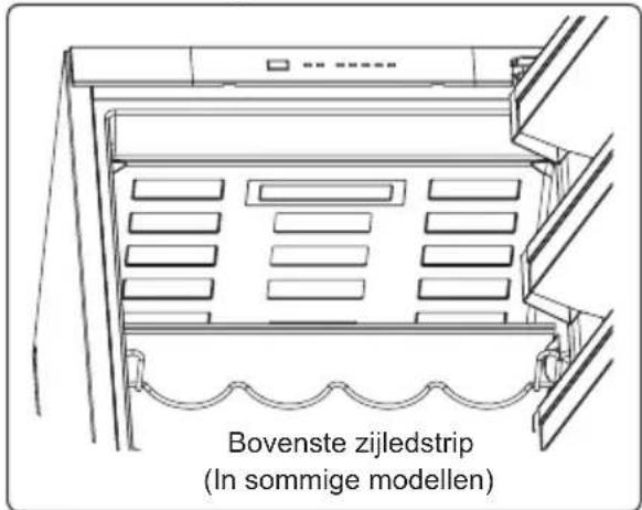 Bovenste zijledstrip (In sommige modellen)