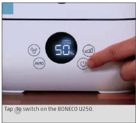 BONECO U250 - STARTING UP AND SWITCHING OFF - 10