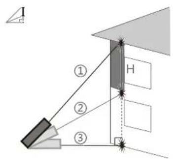 TROTEC TD200 - Mesure de hauteur partielle à 3 points (pythagore 2, 3 points) - 1