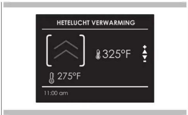HETELUCHT VERWARMING [ ] 325°F 275°F 11:00 am