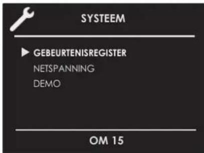 SYSTEEM ▶ GEBEURTENISREGISTER NETSPANNING DEMO OM 15