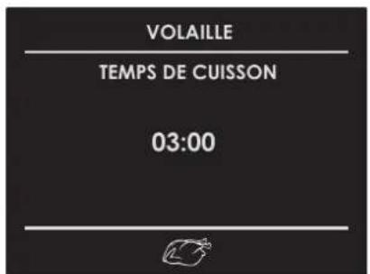 VOLAILLE TEMPS DE CUISSON 03:00