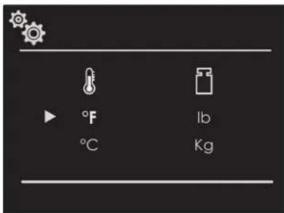 °F °C lb Kg