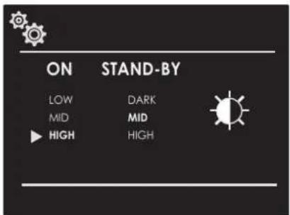 ON STAND-BY LOW MID HIGH DARK MID HIGH