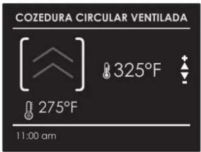 COZEDURA CIRCULAR VENTILADA [ ] 325°F 275°F 11:00 am
