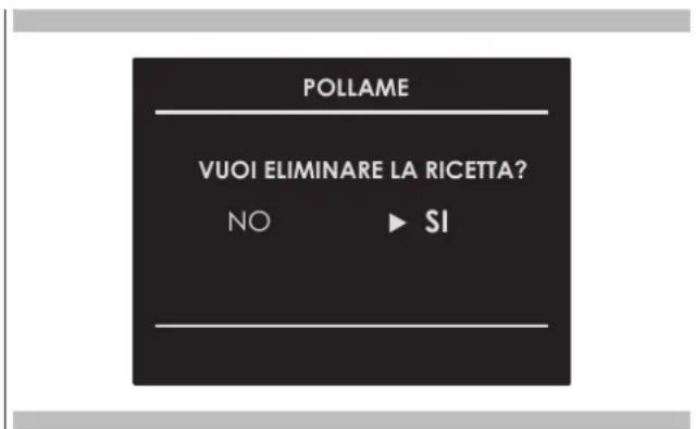 Fulgor Milano FCLCMO 4510 TEM - Cancellare una ricetta personalizzata: - 1