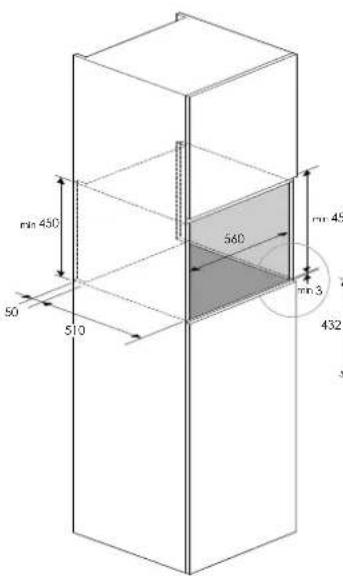 Fulgor Milano FCLCMO 4510 TEM - CUTOUT & DIMENSIONS 60 cm - 2